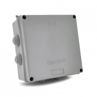 Коробка розподільна зовнішня PIPO Premium Р50 150х150х70 мм; IP55; пластик; (РР) 8 гермовводів; сіра;. Дніпро. фото 1 Коробка розподільна зовнішня PIPO Premium Р50 150х150х70 мм; IP55; пластик; (РР) 8 гермовводів; сіра;. Дніпро. фото 1