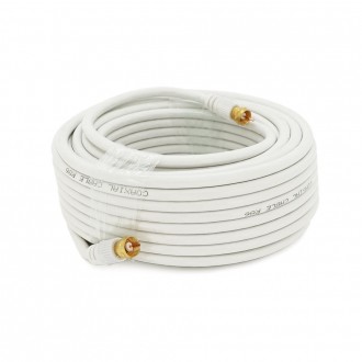 Патчкорд коаксіальний RG6 TV-50WH, gold connector RG59, 15m. Дніпро. фото 1 Патчкорд коаксіальний RG6 TV-50WH, gold connector RG59, 15m. Дніпро. фото 1