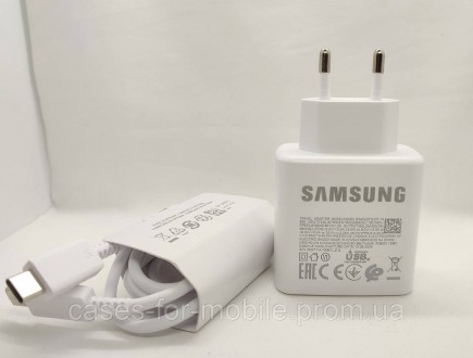 Комплект: Блок швидкого заряджання Samsung 45w PD3.0 (EP-TA845) БІЛОГО кольору з. . фото 4