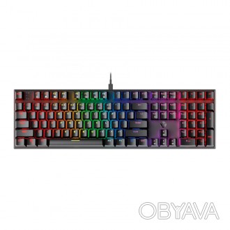 Клавиатура USB Fantech MK855RGB, длина кабеля 135см, (Eng), Black, 108к, Q10