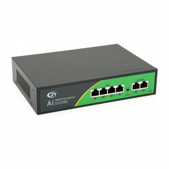 POE-комутатор JY-1006B 4 POE 10/100 + 2 RJ45 10/100 + вбудований блок живлення 52V 1.38A. Дніпро. фото 1 POE-комутатор JY-1006B 4 POE 10/100 + 2 RJ45 10/100 + вбудований блок живлення 52V 1.38A. Дніпро. фото 1