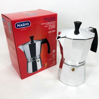 Гейзерна кавоварка Magio MG-1002 300 мл, гейзер для кави, кавоварка гейзерного типу, кавоварка для дому. Запоріжжя. фото 1 Гейзерна кавоварка Magio MG-1002 300 мл, гейзер для кави, кавоварка гейзерного типу, кавоварка для дому. Запоріжжя. фото 1