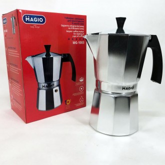 Гейзерна кавоварка Magio MG-1003 450 мл, кавоварка для індукційної плити, гейзер для кави. Запоріжжя. фото 1 Гейзерна кавоварка Magio MG-1003 450 мл, кавоварка для індукційної плити, гейзер для кави. Запоріжжя. фото 1
