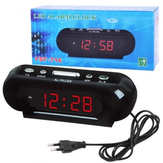 Електронний годинник настільний мережевий VST-716-1 Original червоний 220V LED дисплей будильник резервне живлення. Запоріжжя. фото 1 Електронний годинник настільний мережевий VST-716-1 Original червоний 220V LED дисплей будильник резервне живлення. Запоріжжя. фото 1