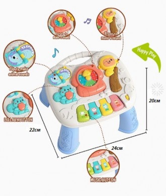 Грай на піаніно, слухай пісні, запам’ятовуй віршики! Ігровий музичний столик ств. . фото 5