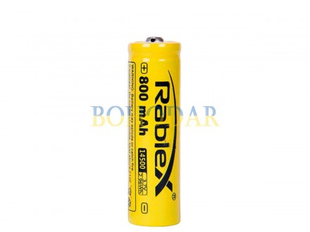 RABLEX 14500 800 MAH ORIGINAL
ПРОФЕСІЙНИЙ АКУМУЛЯТОР (АКУМУЛЯТОРНА БАТАРЕЙКА, БА. . фото 3