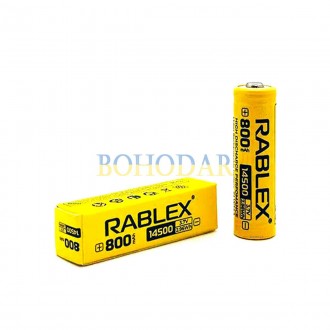 RABLEX 14500 800 MAH ORIGINAL
ПРОФЕСІЙНИЙ АКУМУЛЯТОР (АКУМУЛЯТОРНА БАТАРЕЙКА, БА. . фото 6