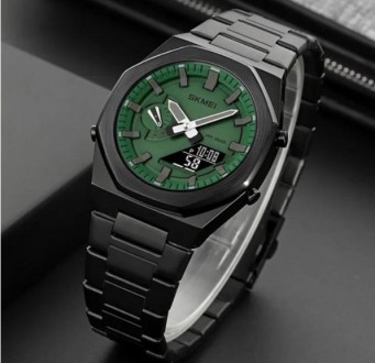 Годинник наручний 1816BKGNBK SKMEI, BLACK/GREEN-BLACK
Годинник наручний SKMEI 18. . фото 4