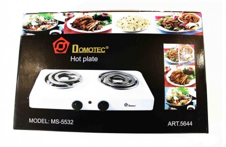 Електроплита двох комфорна Domotec MS-5532 (Велика спераль). Львів. фото 1 Електроплита двох комфорна Domotec MS-5532 (Велика спераль). Львів. фото 1