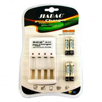 Зарядное устройство JIABAO JB-212 + Аккумуляторы 4 штуки JIABAO AAA 2500 mAh 220. Одесса. фото 1 Зарядное устройство JIABAO JB-212 + Аккумуляторы 4 штуки JIABAO AAA 2500 mAh 220. Одесса. фото 1