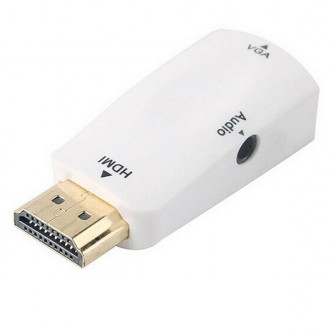 Конвертер-адаптер HDMI (тато) на VGA (мама), White, CristalBox. Дніпро. фото 1