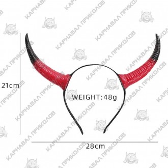  Рога Косплей Демона на ободке (красные с черным) HL1-3393 
 Высота, см:21 Длинн. . фото 3