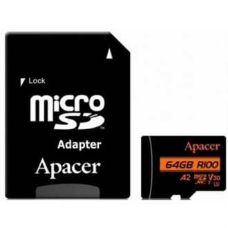 Карта пам'яті Apacer microSDXC 64GB UHS-I/U3 Class 10 + SD-адаптер (AP64GMCSX10U. Харків. фото 1 Карта пам'яті Apacer microSDXC 64GB UHS-I/U3 Class 10 + SD-адаптер (AP64GMCSX10U. Харків. фото 1