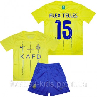 Детская футбольная форма ALEX TELLES 15 Аль-Наср 2024  Home  145-155 см (set3441. Киев. фото 1