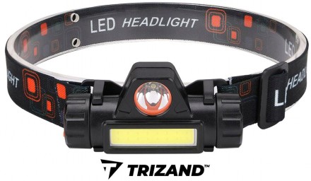 ЛІХТАРИК ЛІХТАР ФОНАРИК НАЛОБНИЙ ТАКТИЧНИЙ TRIZAND L18371 CREE COB USB LED +МАГН. . фото 2