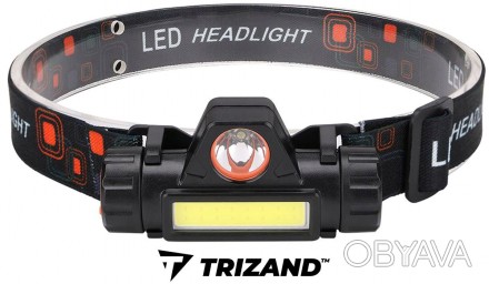 ЛІХТАРИК ЛІХТАР ФОНАРИК НАЛОБНИЙ ТАКТИЧНИЙ TRIZAND L18371 CREE COB USB LED +МАГН. . фото 1