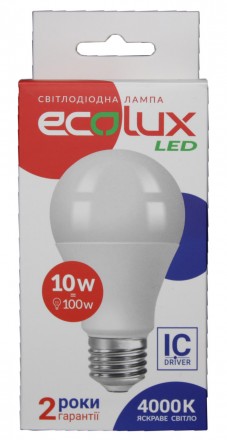 Светодиодная LED лампочка EcoLux 10W E27 4000K
E-Series 900 Лм 10 Вт = 100 Вт
Св. . фото 2