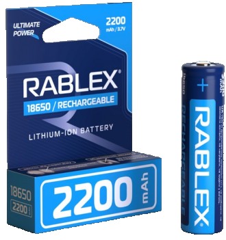Аккумулятор Rablex 18650 Li-ion 2200mAh с ЗАЩИТОЙ 3.7v. Одесса. фото 1 Аккумулятор Rablex 18650 Li-ion 2200mAh с ЗАЩИТОЙ 3.7v. Одесса. фото 1