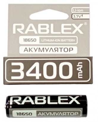 Аккумулятор Rablex 18650 Li-ion 3400mAh Li-ION 3.7v. Одесса. фото 1 Аккумулятор Rablex 18650 Li-ion 3400mAh Li-ION 3.7v. Одесса. фото 1