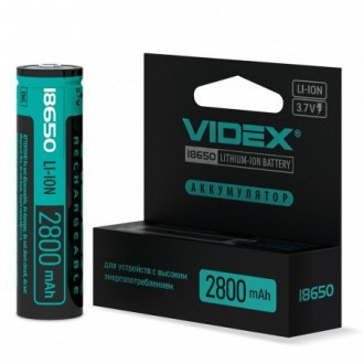 Аккумулятор Videx 18650 Li-ion 2800mAh 3.7V С ЗАЩИТОЙ !!. Одесса. фото 1 Аккумулятор Videx 18650 Li-ion 2800mAh 3.7V С ЗАЩИТОЙ !!. Одесса. фото 1