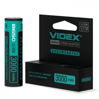 Аккумулятор Videx 18650 Li-ion 3000mAh 3.7V С ЗАЩИТОЙ !!. Одесса. фото 1 Аккумулятор Videx 18650 Li-ion 3000mAh 3.7V С ЗАЩИТОЙ !!. Одесса. фото 1