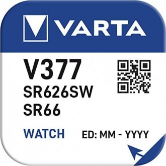 Батарейка Varta V377 (67mAh, 1.55V, Оксид Серебра)
Типоразмер IEC: V377
Другие н. . фото 4