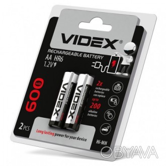 Аккумулятор VIDEX HR6 AA 600Mh 1 шт.
 Аккумуляторы 600 mAh АА подходят для быстр. . фото 1