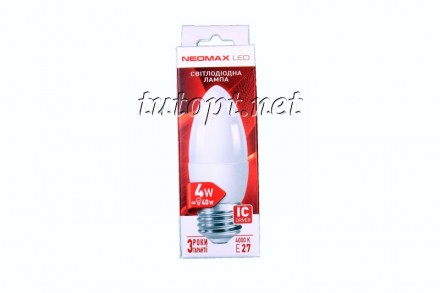 Светодиодная LED лампочка NeoMax 4W E27 4000K IC Driver
E-Series 360 Лм 4 Вт = 4. . фото 3