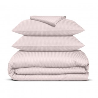 Двоспальна постіль сатин з простирадлом на гумці SAND CS1 Cosas пісочний 180х220. Сумы. фото 1