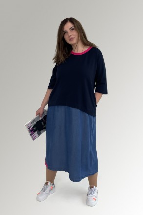 Жіноча сукня HookK Design 017_1_54/56 Синій 54-56. Суми. фото 1 Жіноча сукня HookK Design 017_1_54/56 Синій 54-56. Суми. фото 1
