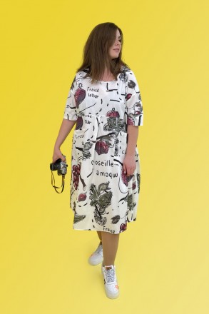 Жіноча сукня HookK Design 038_2_54/56 Біло-зелений 54-56. Суми. фото 1 Жіноча сукня HookK Design 038_2_54/56 Біло-зелений 54-56. Суми. фото 1