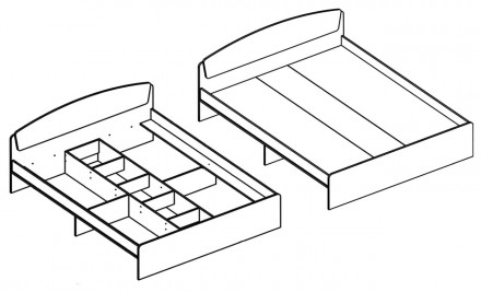 Двоспальне ліжко з основою під матрац виготовлене з красивого, сучасного ламінов. . фото 3