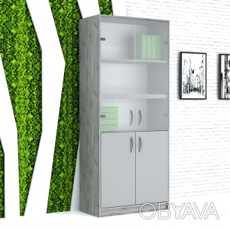 Шкаф для документов "Хортица" 80х40х190 см. Серый/Хортица, ХШ-2
