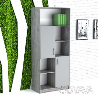 Шкаф для документов "Хортица" 80х40х190 см. Серый/Хортица, ХШ-3