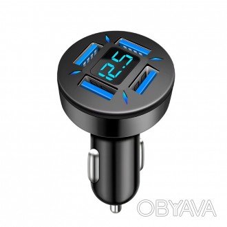 Автомобильное зарядное устройство Amazfeel Car Charger Digital Display 4 Port US