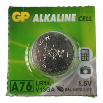Батарейка таблетка лужна 1.5V A76/LR44 блістер GP GA4439 ГА. Чернігів. фото 1 Батарейка таблетка лужна 1.5V A76/LR44 блістер GP GA4439 ГА. Чернігів. фото 1