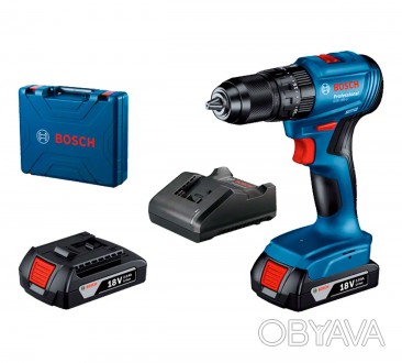 Аккумуляторная ударная дрель-шуруповерт Bosch Professional GSB 185-LI с 2 акб GB
