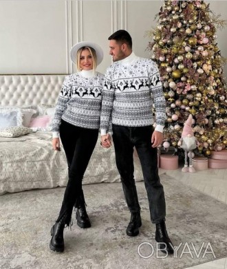 Свитер теплый джемпер новогодний L,XL