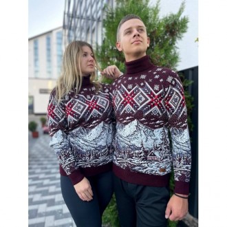 Свитер теплый джемпер новогодний М,L. Вышгород. фото 1 Свитер теплый джемпер новогодний М,L. Вышгород. фото 1