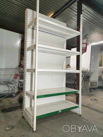 Стелажі торгові металеві односторонні бу, стелажі посилені б у, торговий стелаж