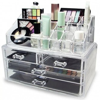 Акриловый настольный органайзер для косметики Cosmetic storage Box – необходимая. . фото 6