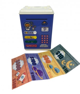 Копилка-сейф детская Saving Money Box с кодовым замком и отпечатком пальца Синяя. . фото 4 Как научить ребёнка экономить деньги? Ответ простой. Купить
ему личный сейф.Этот. . фото 4