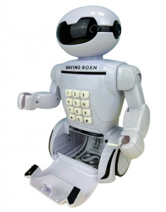Детская копилка сейф Robot PIGGY BANK с кодовым замком Интерактивная детская игр. . фото 4 Многофункциональный робот умеет ездить, проигрывать музыку,
работать копилкой: ". . фото 4