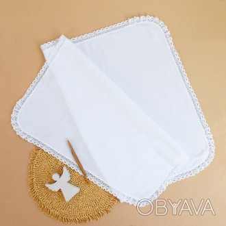 Муслінова крижма з мереживом без кутика