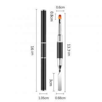 Инструмент представляет собой двухстороннюю кисть-шпатель для работы с полигелем. . фото 3