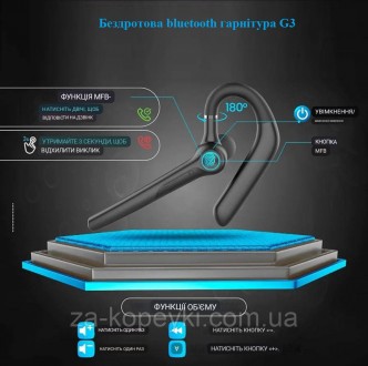  Bluetooth гарнитура G3 - это современная компактная беспроводная блютуз гарниту. . фото 10