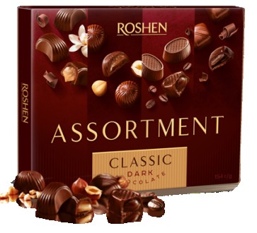 Подарочная коробка конфет Roshen Assortment Dark Chocolate 154 грамма. Запорожье. фото 1 Подарочная коробка конфет Roshen Assortment Dark Chocolate 154 грамма. Запорожье. фото 1