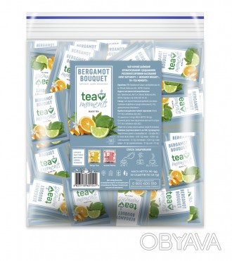 Черный чай с бергамотом и цитрусом Tea Moments Bergamot Bouquet 50 пакетов в инд