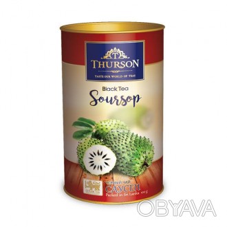 Чай черный Thurson Soursop листовой с кусочками саусепа 100 грамм в подарочной у