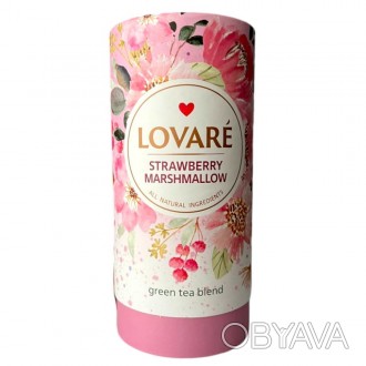 Чай зеленый Lovare Srawberry Marshellow 80 грамов в подарочной упаковке